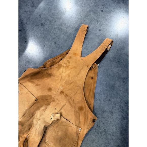 Vintage Carhartt Double Knee Insulated 38x32 Duck Canvas Overalls Distressed - Picture 6 of 13